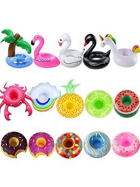15 Pack Inflatable Drink Holders Pool Float Cup Holders Pool Party Floats